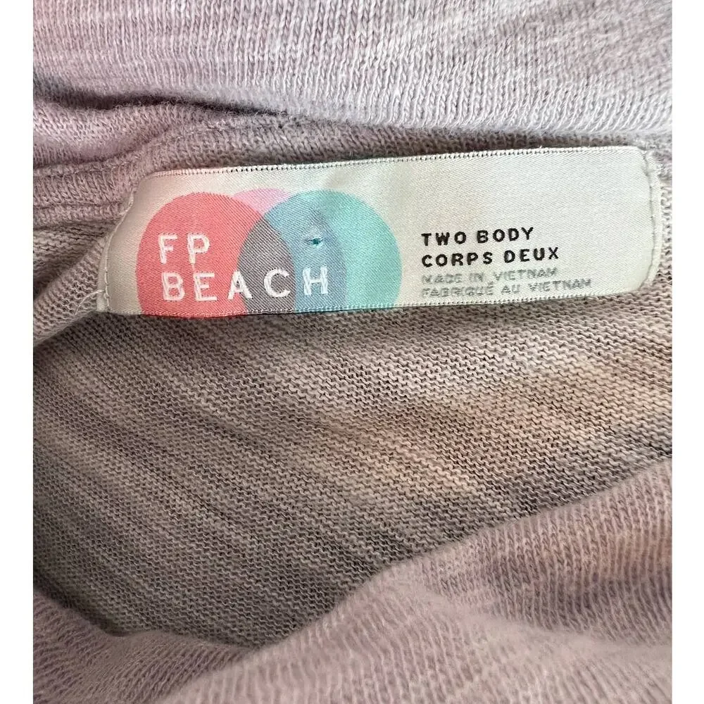Free People Beach Pink Cocoon Cowl Neck Pullover Sweater Heathered Pink One Size